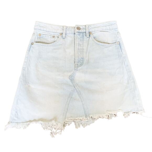 Free People Going Rogue Tidal Wave Denim Skirt 27 - Picture 5 of 10